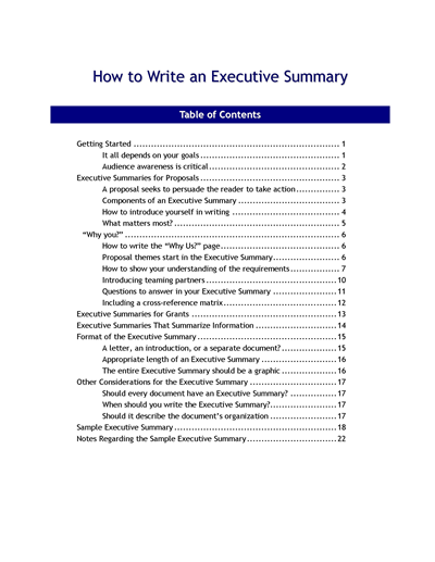 More information about "How to Write an Executive Summary"