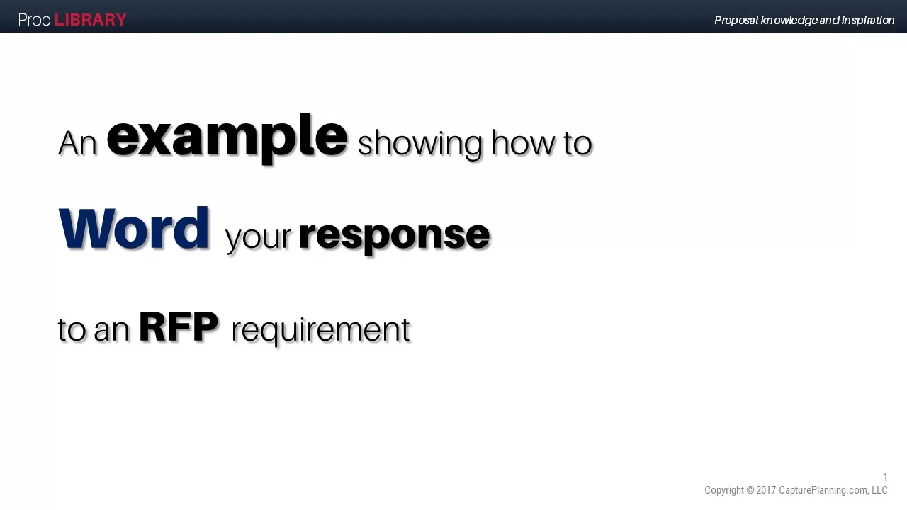 Wording RFP responses