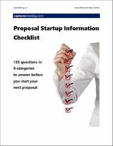 Master Proposal Startup Information Checklist